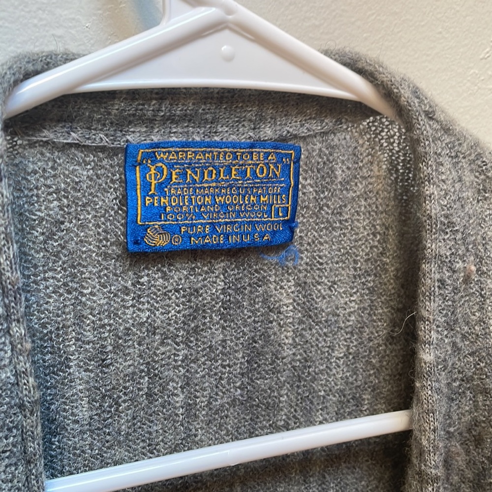 Pendleton Gray Button Up Sweater. - image 2